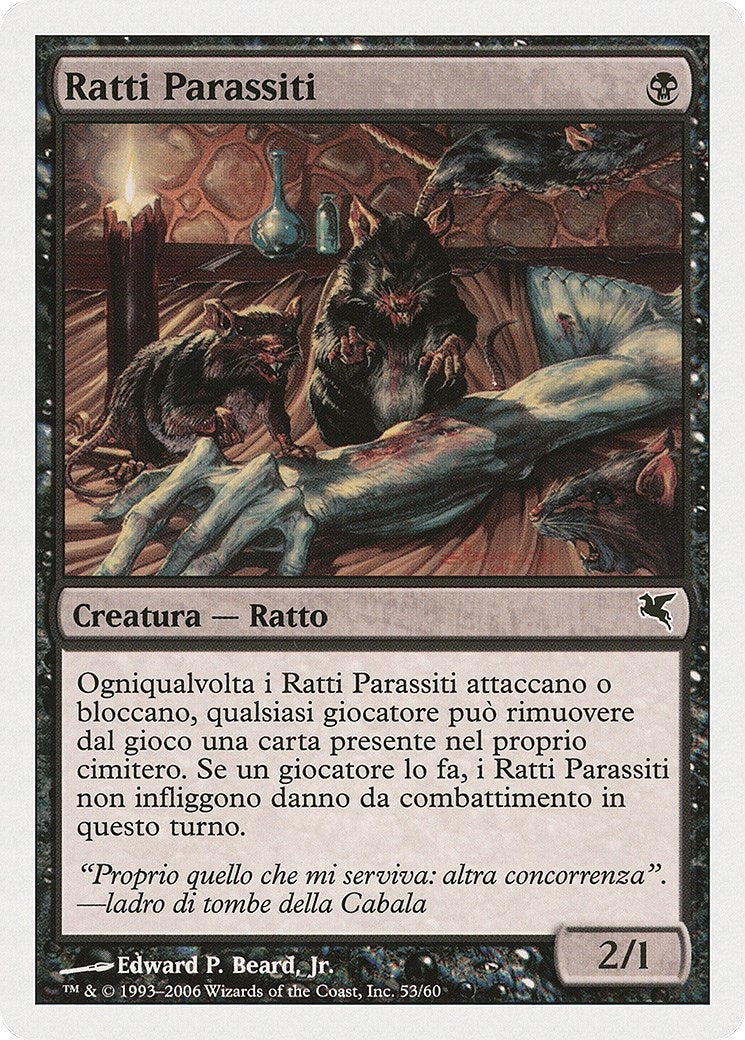 Carrion Rats (Italian) - "Ratti Parassiti" (A53) (A53) (Magic Encyclopedia 2005 (Salvat/Hachette))