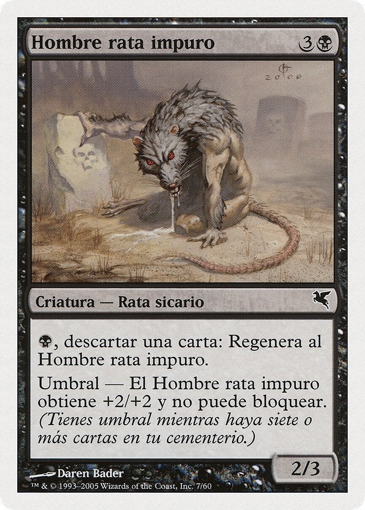 Dirty Wererat (Spanish) - "Hombre rata impuro" (A7) (A7) (Magic Encyclopedia 2005 (Salvat/Hachette))