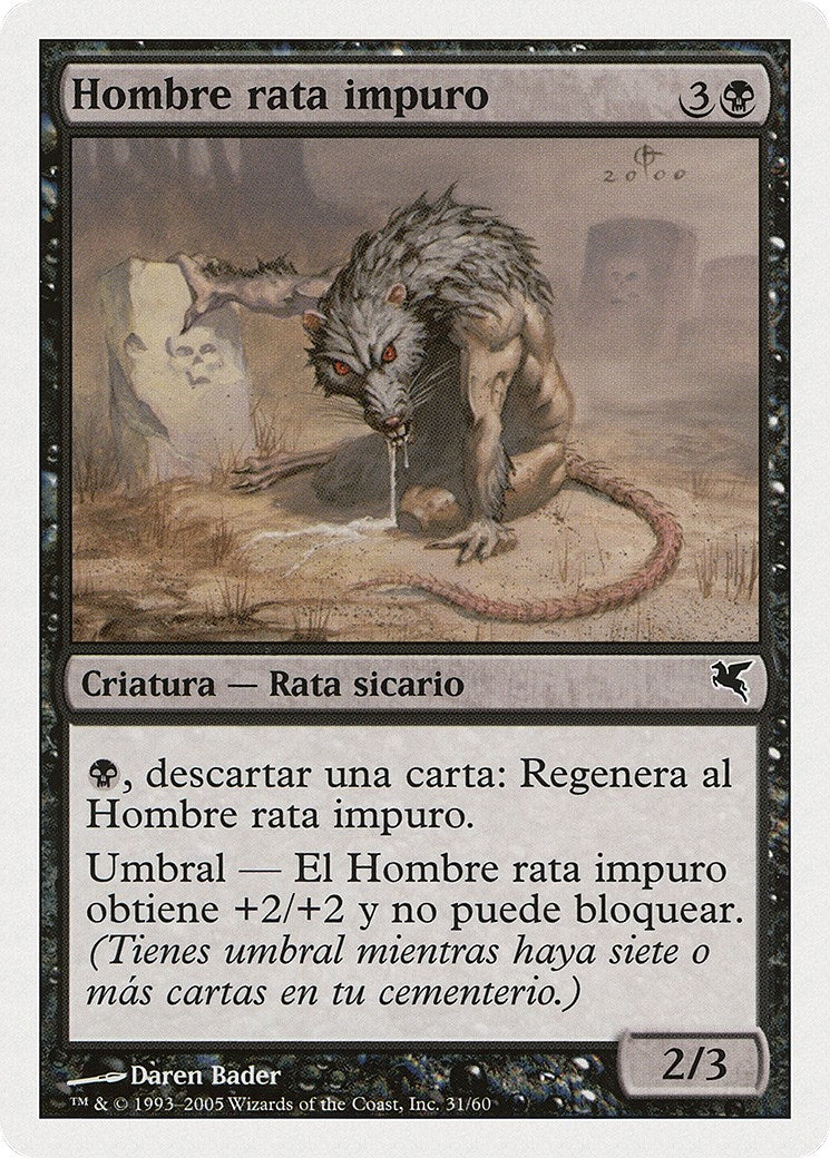 Dirty Wererat (Spanish) - "Hombre rata impuro" (A31) (A31) (Magic Encyclopedia 2005 (Salvat/Hachette))