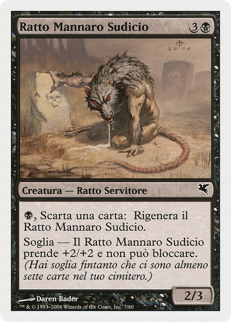 Dirty Wererat (Italian) - "Ratto Mannaro Sudicio" (A7) (A7) (Magic Encyclopedia 2005 (Salvat/Hachette))