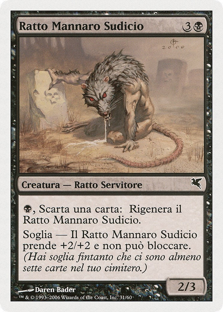 Dirty Wererat (Italian) - "Ratto Mannaro Sudicio" (A31) (A31) (Magic Encyclopedia 2005 (Salvat/Hachette))