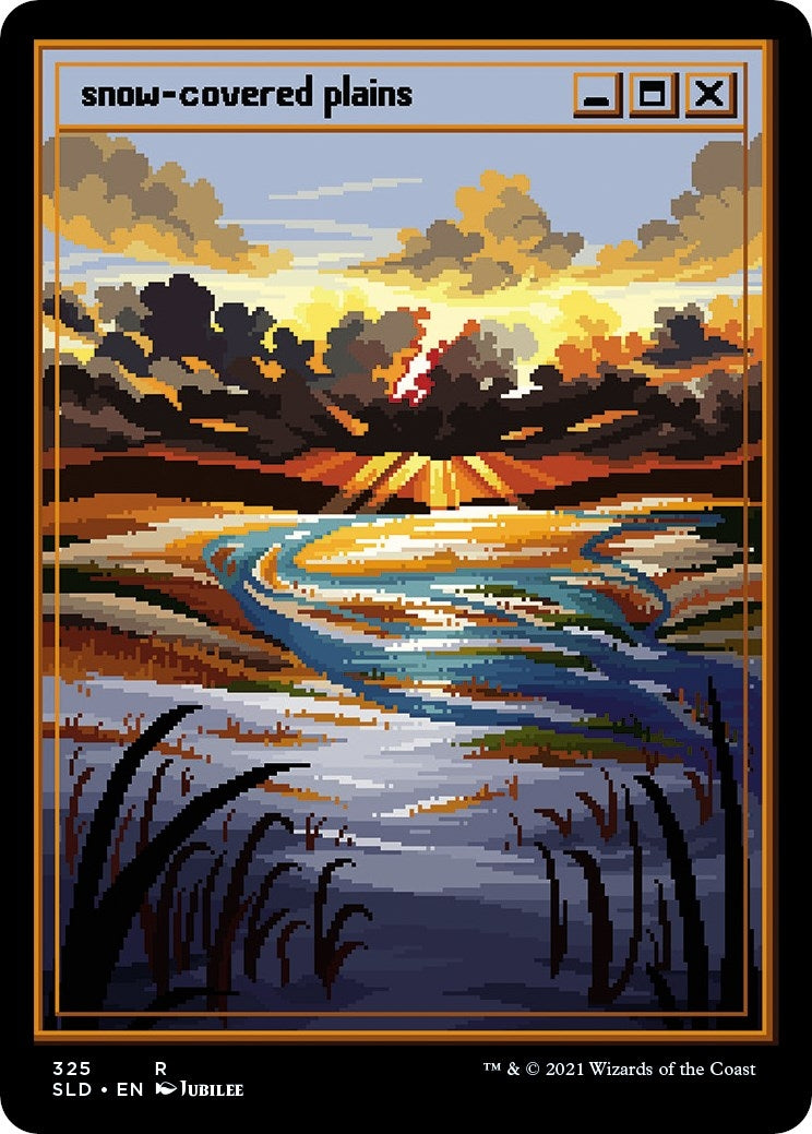 Snow-Covered Plains (PixelSnowLands.jpg) (325) (Secret Lair Drop Series)
