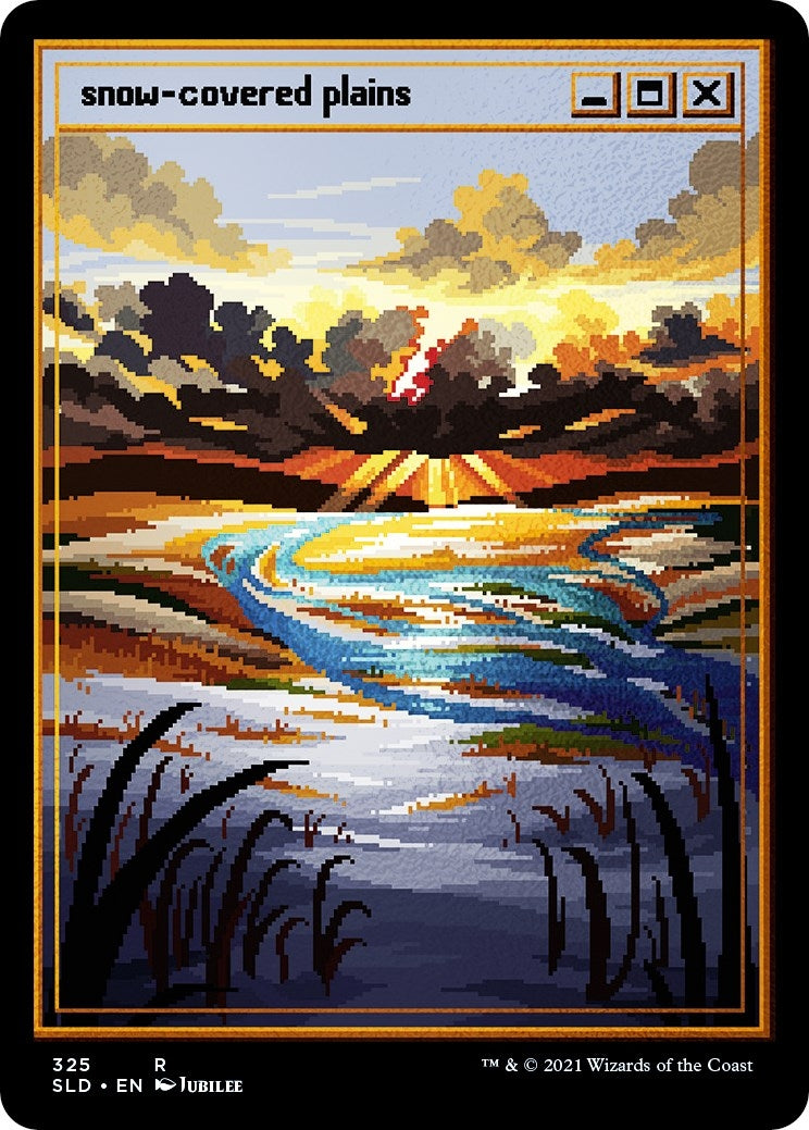 Snow-Covered Plains (PixelSnowLands.jpg) (Foil Etched) (325) (Secret Lair Drop Series)