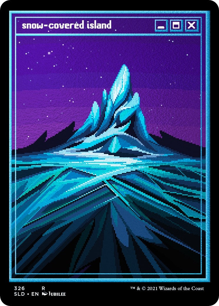 Snow-Covered Island (PixelSnowLands.jpg) (Foil Etched) (326) (Secret Lair Drop Series)