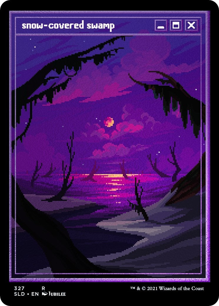 Snow-Covered Swamp (PixelSnowLands.jpg) (Foil Etched) (327) (Secret Lair Drop Series)