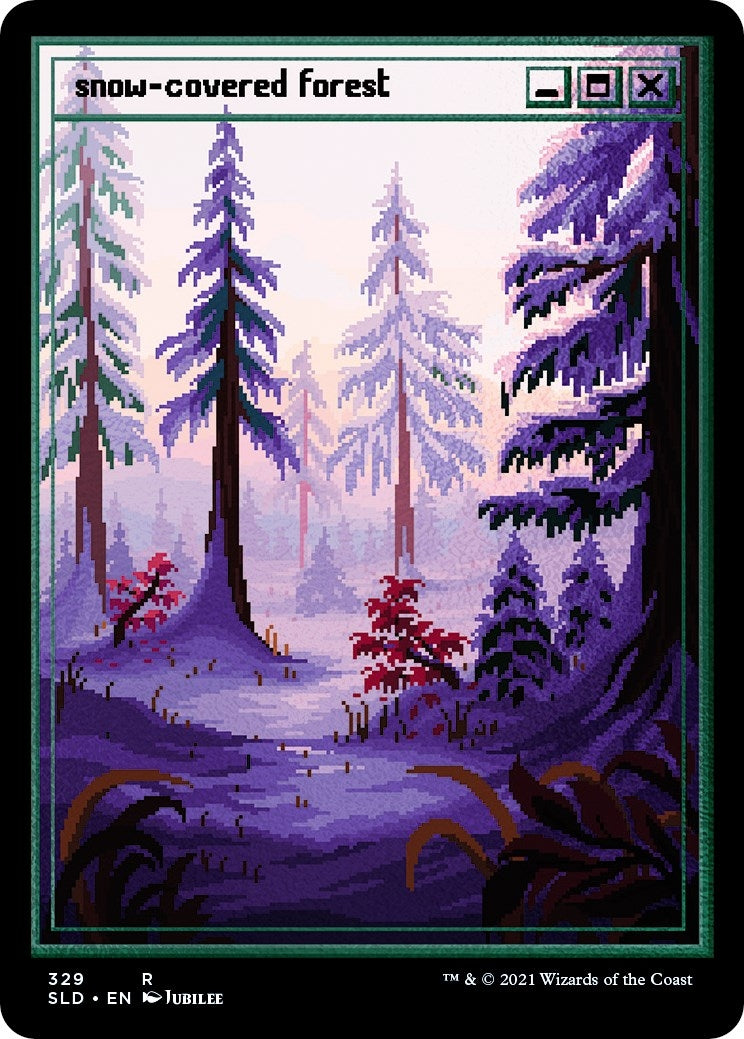 Snow-Covered Forest (PixelSnowLands.jpg) (Foil Etched) (329) (Secret Lair Drop Series)