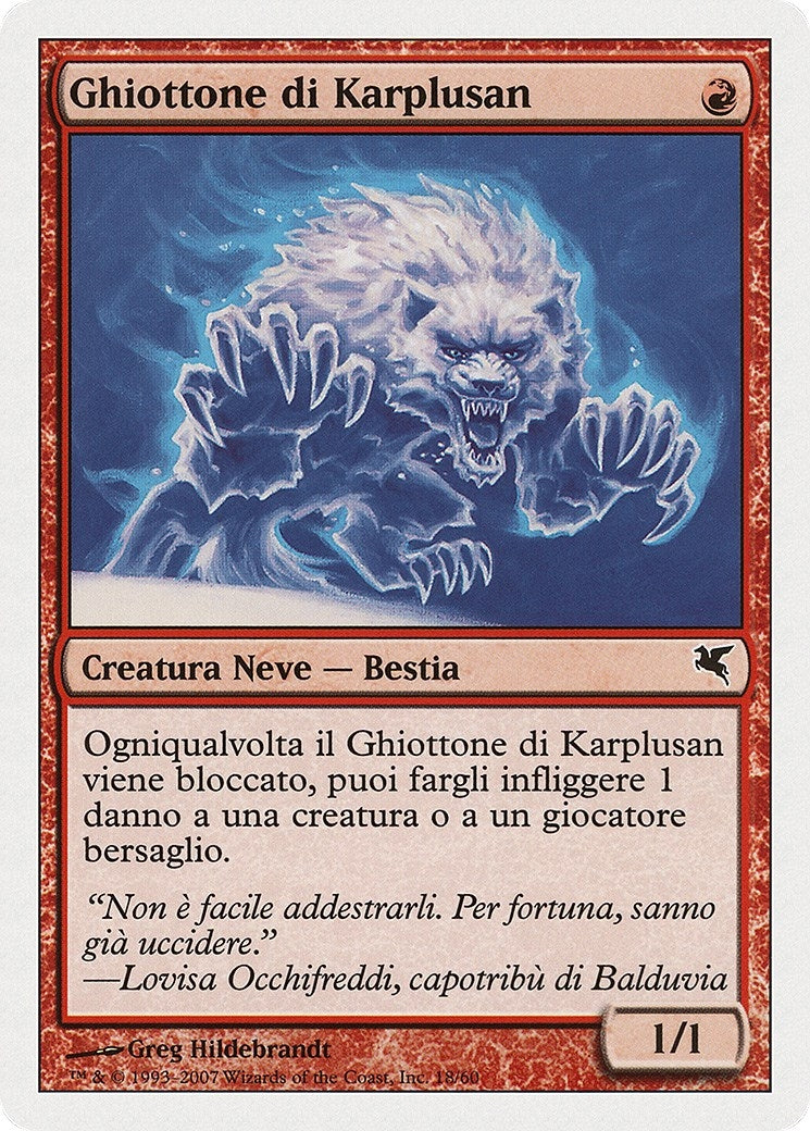 Karplusan Wolverine (Italian) - "Ghiottone di Karplusan" (K18) (Magic Encyclopedia 2005 (Salvat/Hachette))