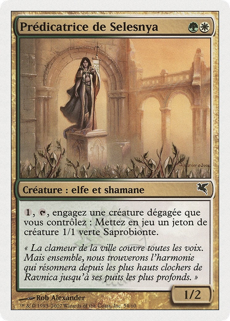 Selesnya Evangel (French) - "Predicatrice de Selesnya" (J54) (J54) (Magic Encyclopedia 2005 (Salvat/Hachette))