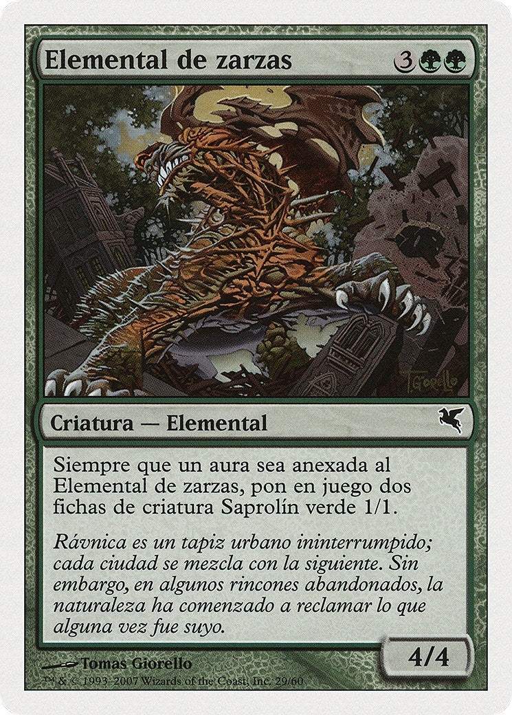 Bramble Elemental (Spanish) - "Elemental de zarzas" (J29) (Magic Encyclopedia 2005 (Salvat/Hachette))