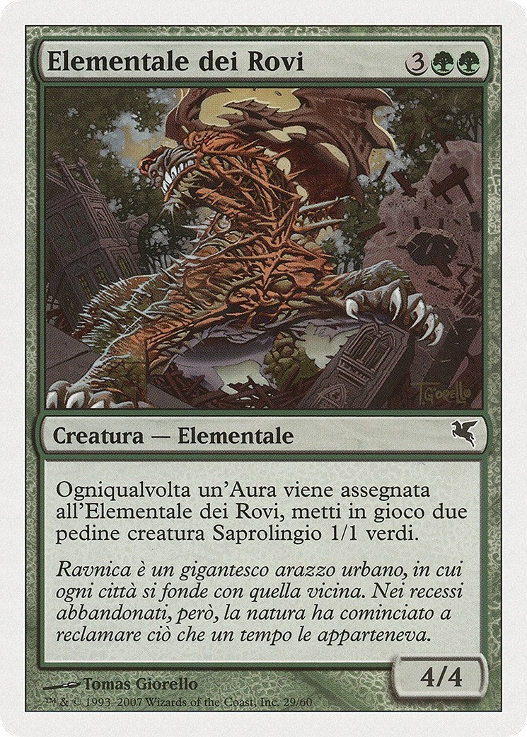 Bramble Elemental (Italian) - "Elementale dei Rovi" (J29) (Magic Encyclopedia 2005 (Salvat/Hachette))