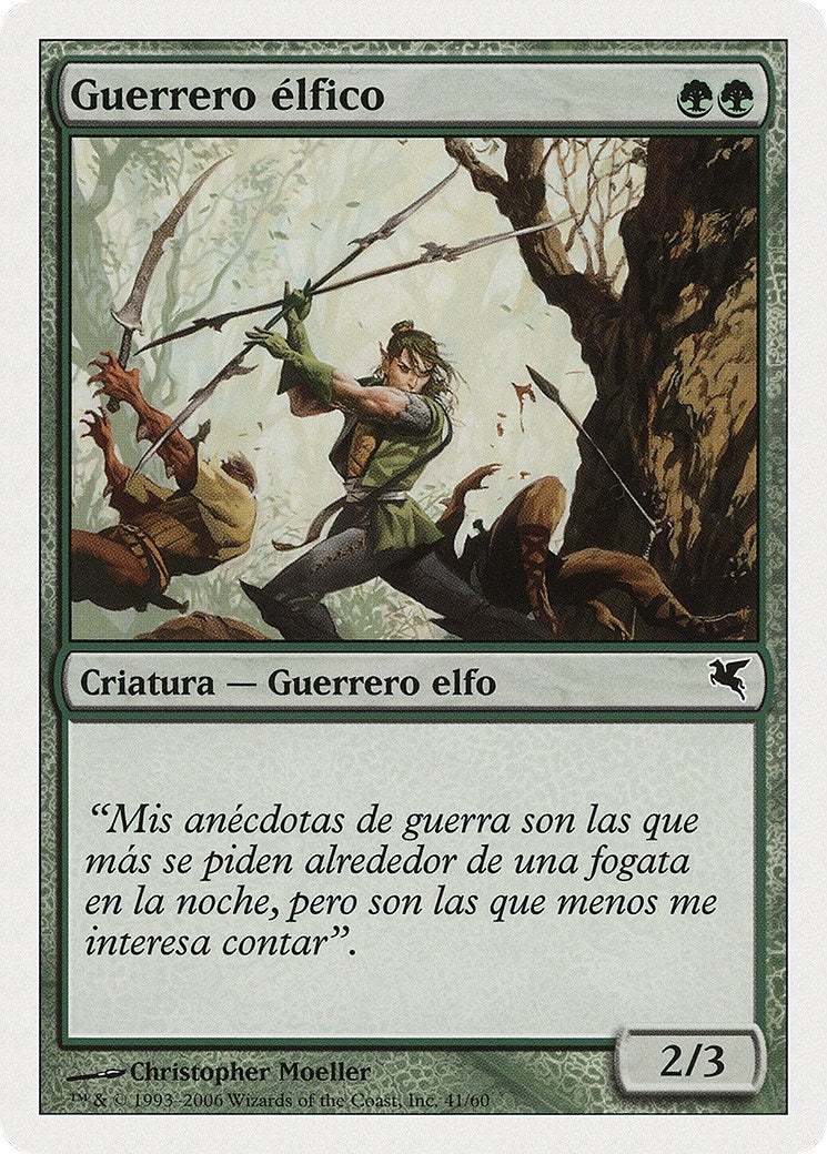 Elvish Warrior (Spanish) - "Guerrero elfico" (B41) (B41) (Magic Encyclopedia 2005 (Salvat/Hachette))