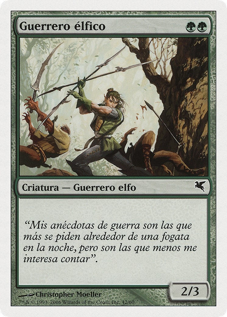 Elvish Warrior (Spanish) - "Guerrero elfico" (B42) (B42) (Magic Encyclopedia 2005 (Salvat/Hachette))