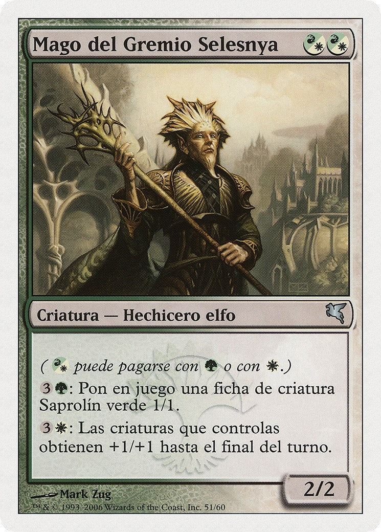 Selesnya Guildmage (Spanish) - "Mago del Gremio Selesnya" (B51) (B51) (Magic Encyclopedia 2005 (Salvat/Hachette))