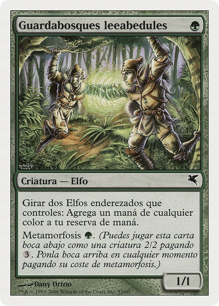 Birchlore Rangers (Spanish) - "Guardabosques leeabedules" (B53) (B53) (Magic Encyclopedia 2005 (Salvat/Hachette))
