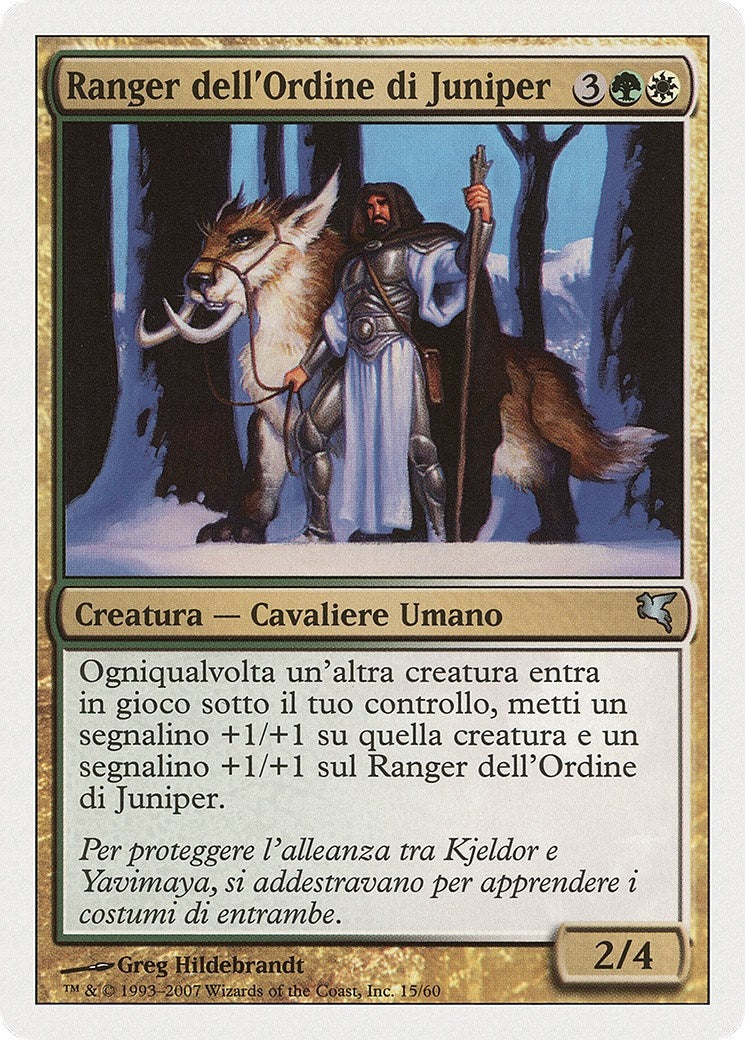 Juniper Order Ranger (Italian) - "Ranger dell'Ordine di Juniper" (J15) (Magic Encyclopedia 2005 (Salvat/Hachette))