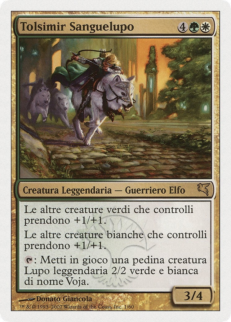 Tolsimir Wolfblood (Italian) - "Tolsimir Sanguelupo" (J1) (Magic Encyclopedia 2005 (Salvat/Hachette))