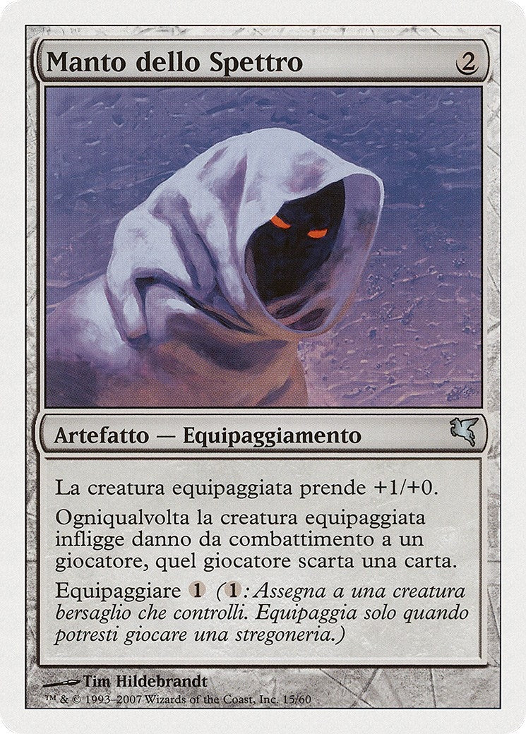 Specter's Shroud (Italian) - "Manto dello Spettro" (L15) (Magic Encyclopedia 2005 (Salvat/Hachette))