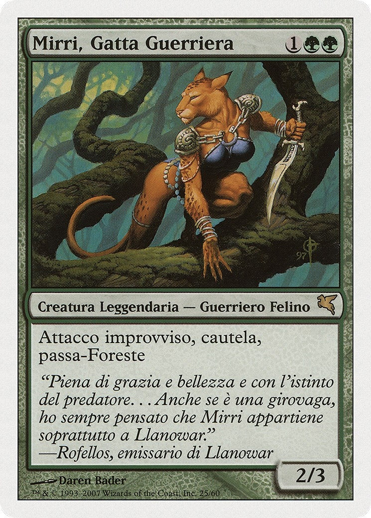 Mirri, Cat Warrior (Italian) - "Mirri, Gatta Guerriera" (L25) (Magic Encyclopedia 2005 (Salvat/Hachette))