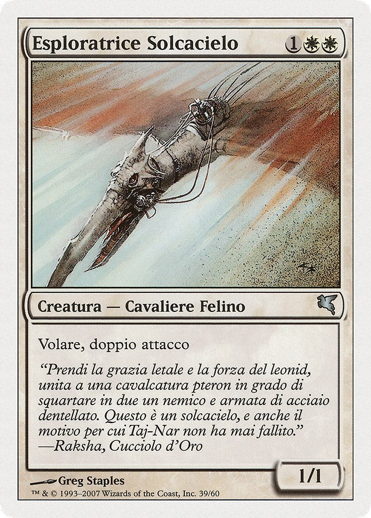 Skyhunter Skirmisher (Italian) - "Esploratrice Solcacielo" (L39) (L39) (Magic Encyclopedia 2005 (Salvat/Hachette))
