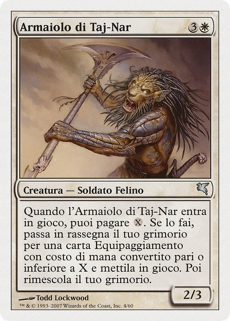 Taj-Nar Swordsmith (Italian) - "Armaiolo di Taj-Nar" (L4) (Magic Encyclopedia 2005 (Salvat/Hachette))