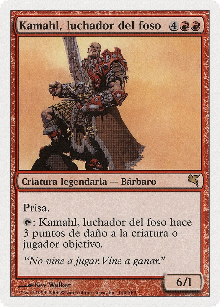 Kamahl, Pit Fighter (Spanish) - "Kamahl, luchador del foso" (I1) (Magic Encyclopedia 2005 (Salvat/Hachette))