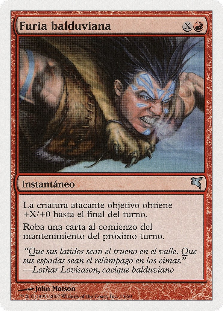 Balduvian Rage (Spanish) - "Furia balduviana" (I15) (I15) (Magic Encyclopedia 2005 (Salvat/Hachette))