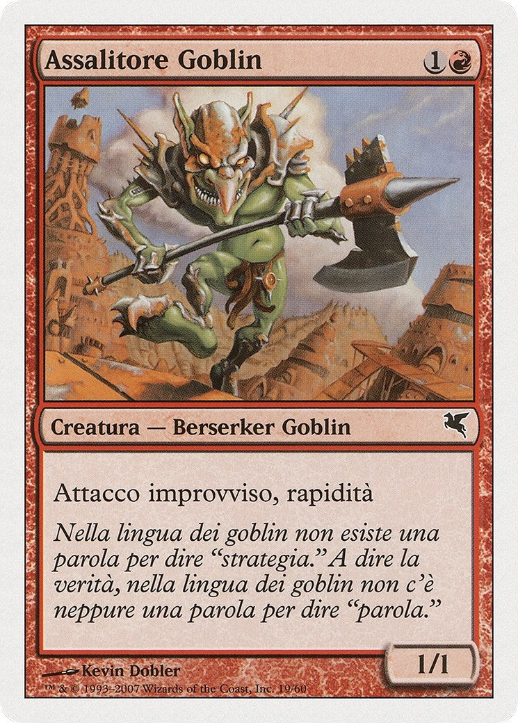 Goblin Striker (Italian) - "Assalitore Goblin" (I19) (Magic Encyclopedia 2005 (Salvat/Hachette))