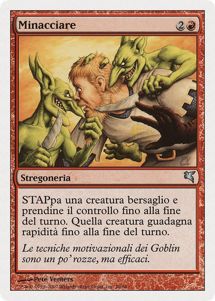 Threaten (Italian) - "Minacciare" (I26) (I26) (Magic Encyclopedia 2005 (Salvat/Hachette))