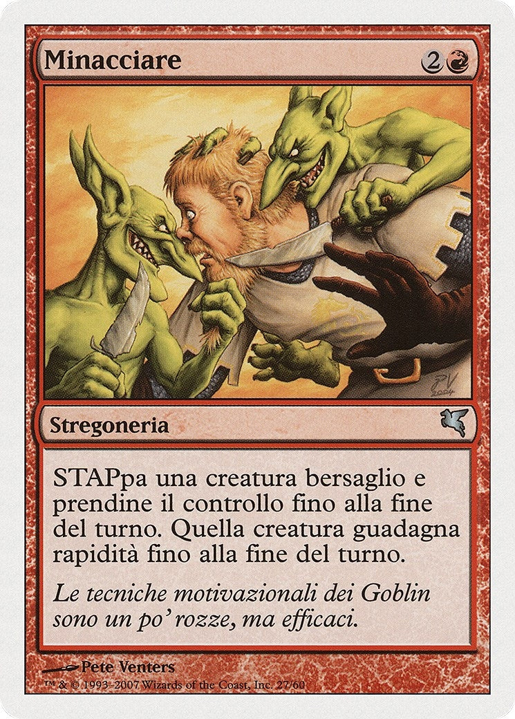 Threaten (Italian) - "Minacciare" (I27) (I27) (Magic Encyclopedia 2005 (Salvat/Hachette))