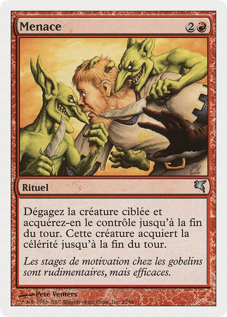Threaten (French) - "Menace" (I27) (I27) (Magic Encyclopedia 2005 (Salvat/Hachette))