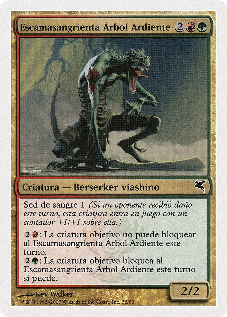 Burning-Tree Bloodscale (Spanish) - "Escamasangrienta Arbol Ardiente" (I30) (Magic Encyclopedia 2005 (Salvat/Hachette))