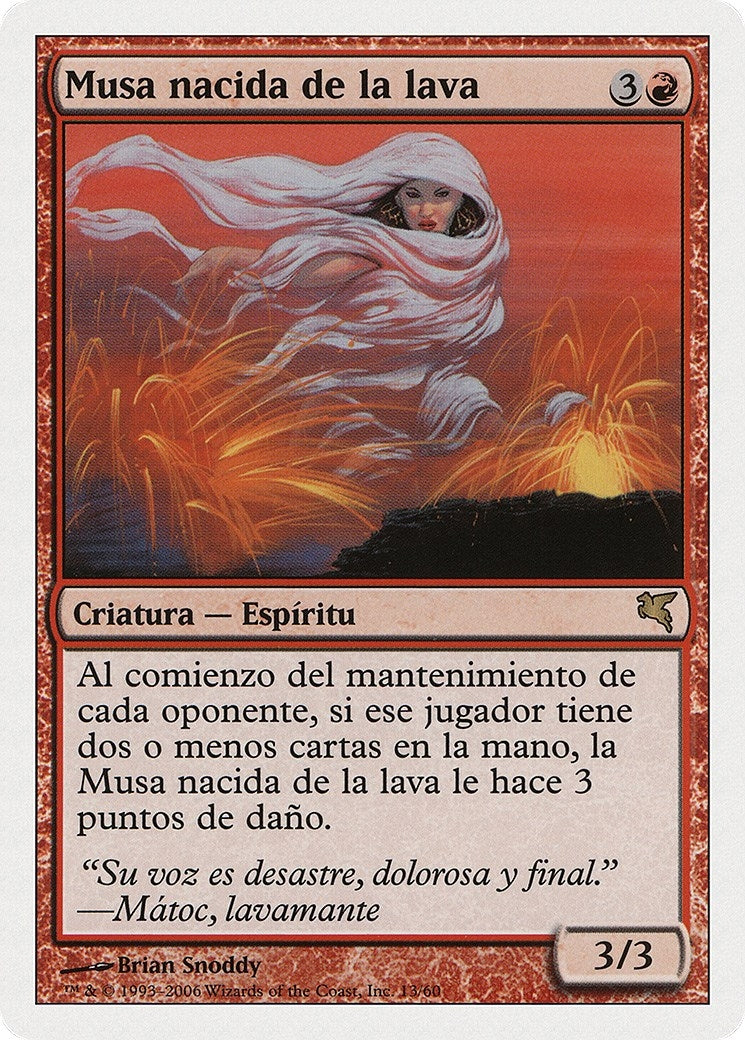 Lavaborn Muse (Spanish) - "Musa nacida de la lava" (C13) (Magic Encyclopedia 2005 (Salvat/Hachette))