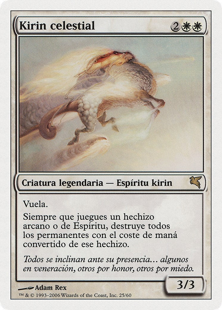 Celestial Kirin (Spanish) - "Kirin celestial" (C25) (Magic Encyclopedia 2005 (Salvat/Hachette))