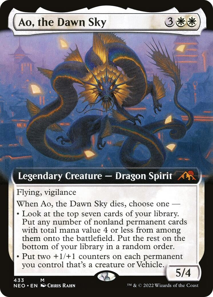 Ao, the Dawn Sky (Extended Art) (433) (Kamigawa: Neon Dynasty)