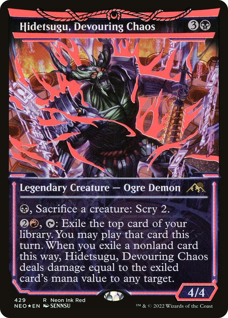 Hidetsugu, Devouring Chaos (Neon Red) (429) (Kamigawa: Neon Dynasty)