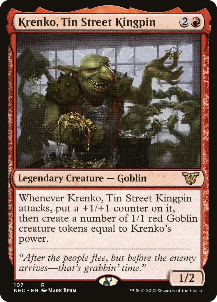 Krenko, Tin Street Kingpin (107) (Commander: Kamigawa: Neon Dynasty)