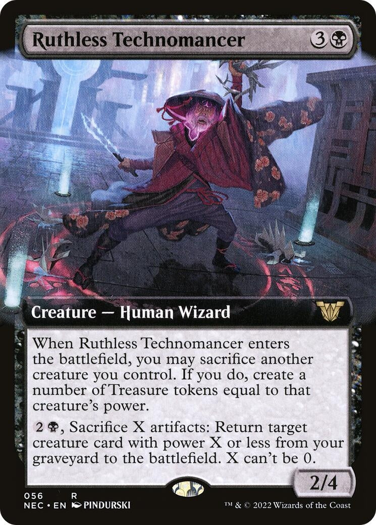 Ruthless Technomancer (Extended Art) (56) (Commander: Kamigawa: Neon Dynasty)
