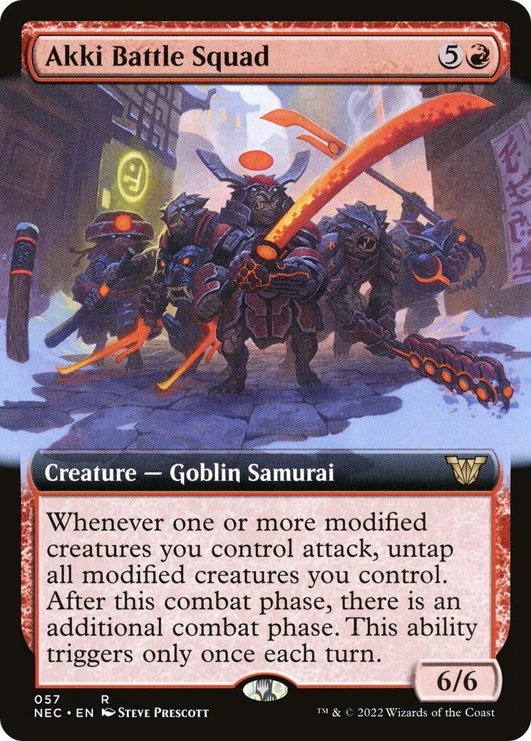 Akki Battle Squad (Extended Art) (57) (Commander: Kamigawa: Neon Dynasty)