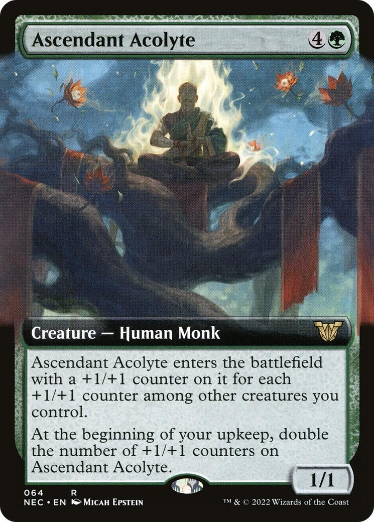 Ascendant Acolyte (Extended Art) (64) (Commander: Kamigawa: Neon Dynasty)