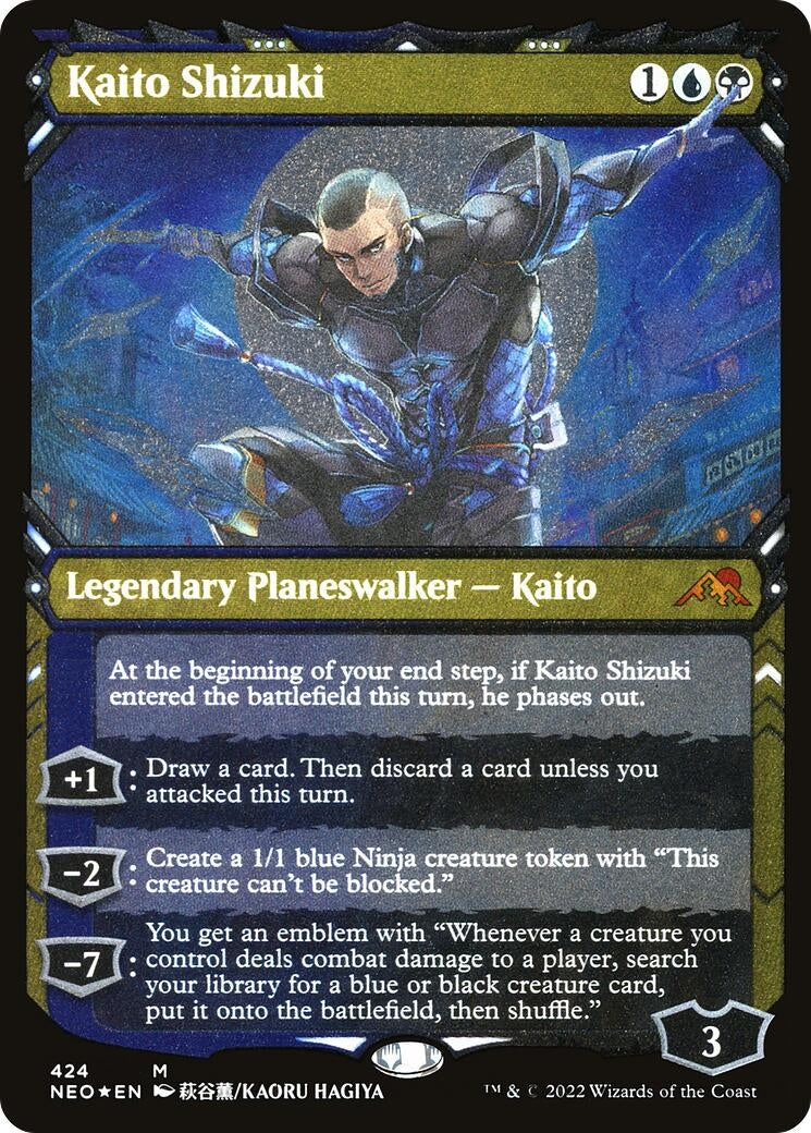 Kaito Shizuki (Showcase) (Foil Etched) (424) (Kamigawa: Neon Dynasty)