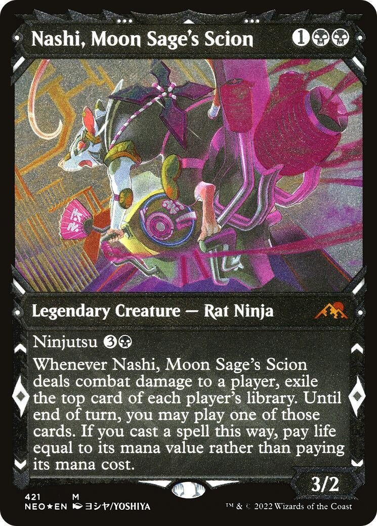 Nashi, Moon Sage's Scion (Showcase) (Foil Etched) (421) (Kamigawa: Neon Dynasty)