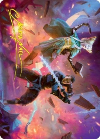Explosive Entry Art Card (Gold-Stamped Signature) (13) (Art Series: Kamigawa: Neon Dynasty)