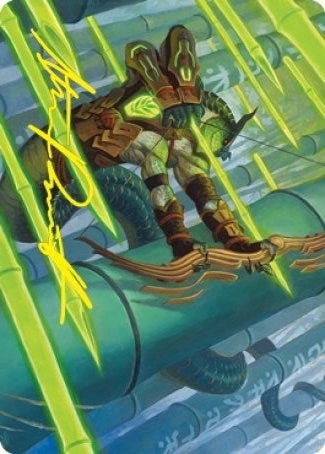 Bamboo Grove Archer Art Card (Gold-Stamped Signature) (20) (Art Series: Kamigawa: Neon Dynasty)