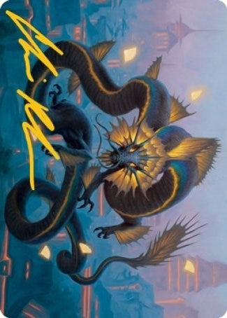 Ao, the Dawn Sky Art Card (25/81) (Gold-Stamped Signature) (25) (Art Series: Kamigawa: Neon Dynasty)