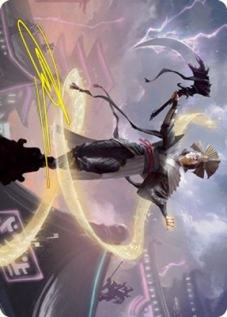 Naomi, Pillar of Order Art Card (Gold-Stamped Signature) (35) (Art Series: Kamigawa: Neon Dynasty)