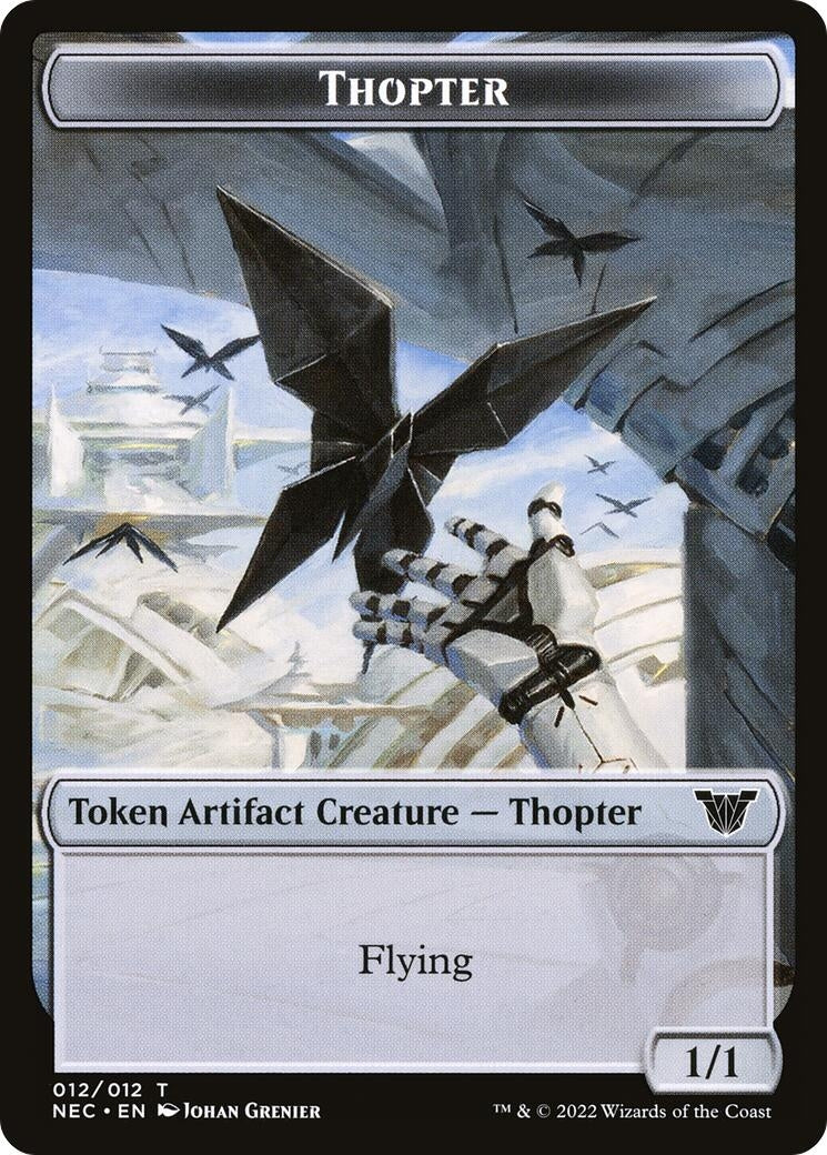 Thopter // Spirit (002) Double-Sided Token (12 // 2) (Commander: Kamigawa: Neon Dynasty)