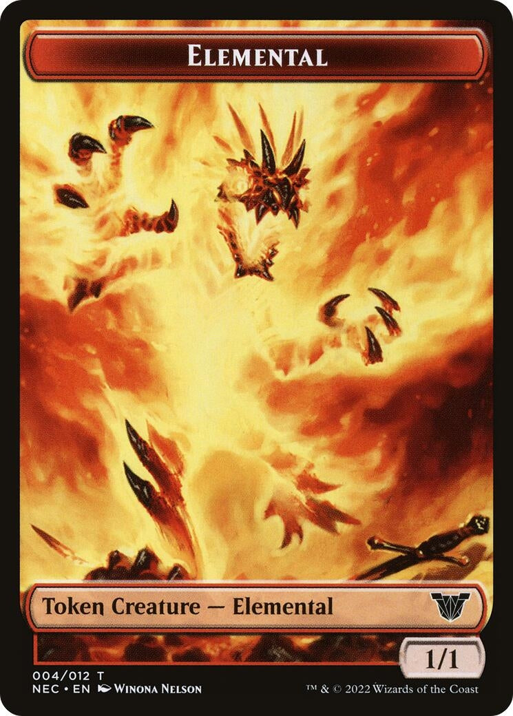 Elemental // Spirit (009) Double-Sided Token (4 // 9) (Commander: Kamigawa: Neon Dynasty)
