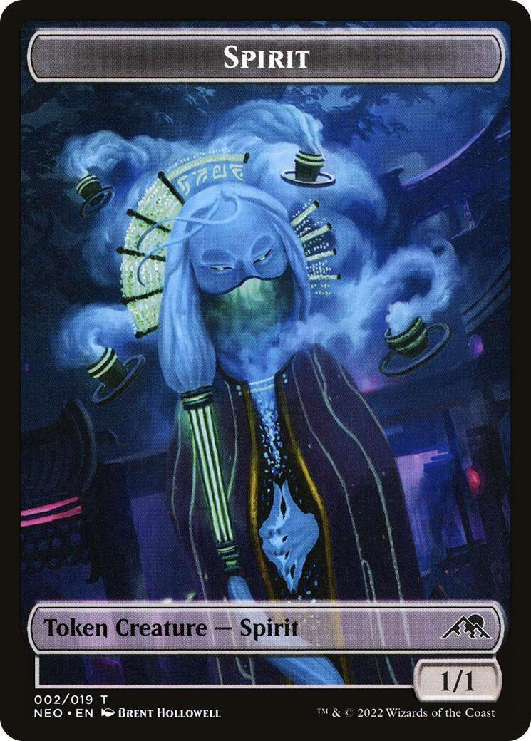 Spirit (002) // Treasure (017) Double Sided Token (2 // 17) (Kamigawa: Neon Dynasty)