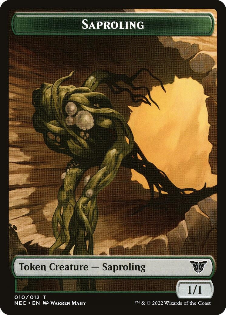 Saproling // Spirit (002) Double-Sided Token (10 // 2) (Commander: Kamigawa: Neon Dynasty)