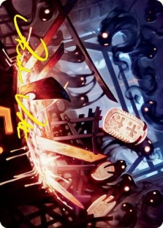 Smoke Spirits' Aid Art Card (Gold-Stamped Signature) (41) (Art Series: Kamigawa: Neon Dynasty)